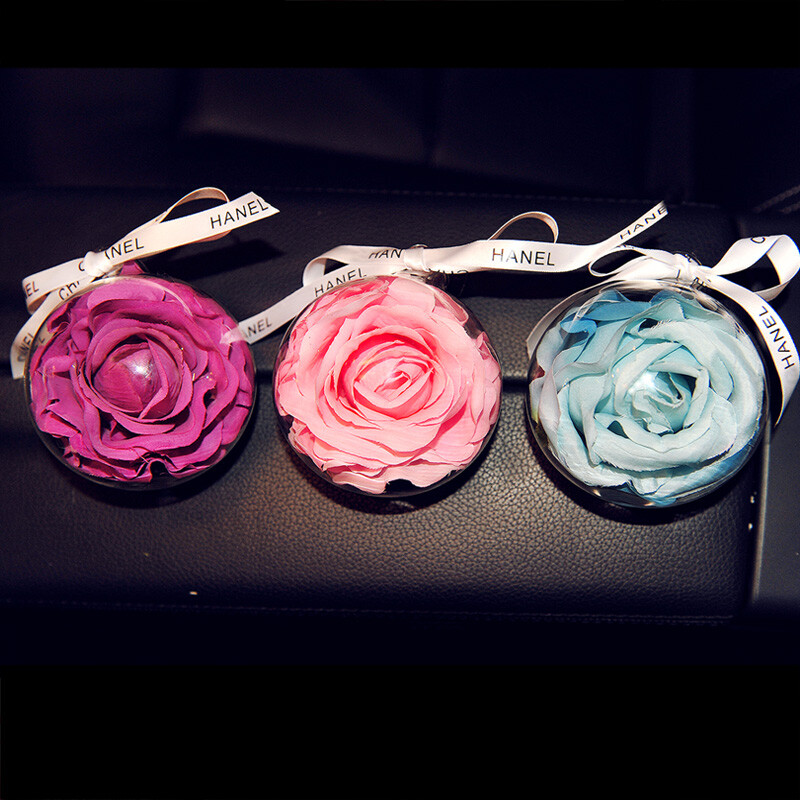 深普達(dá)水晶汽車(chē)掛件 創(chuàng)意個(gè)性花朵汽車(chē)飾品 車(chē)內(nèi)掛件 車(chē)飾 汽車(chē)掛飾6 淺粉